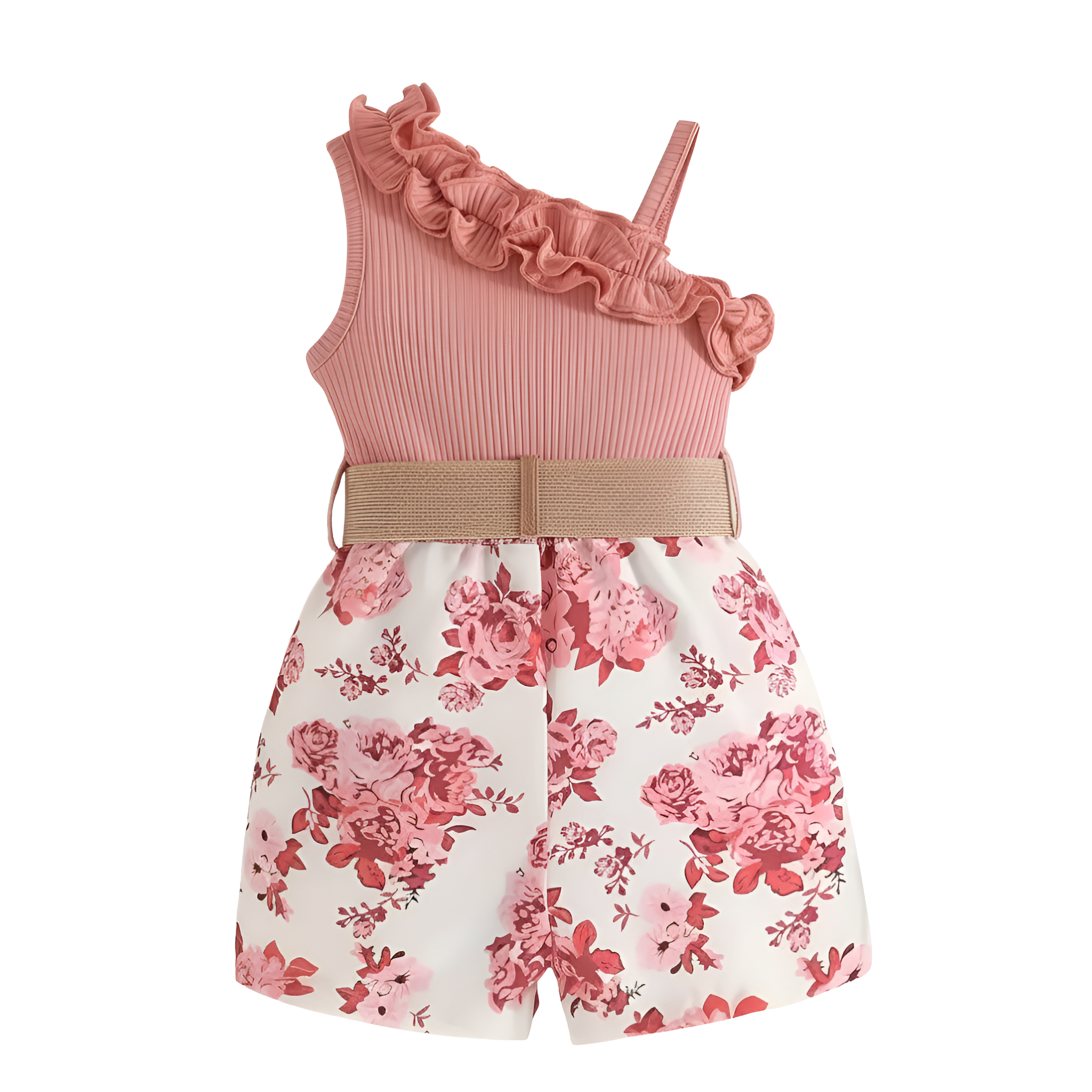 Lightweight Summer Romper For Girls With Belted Closure
