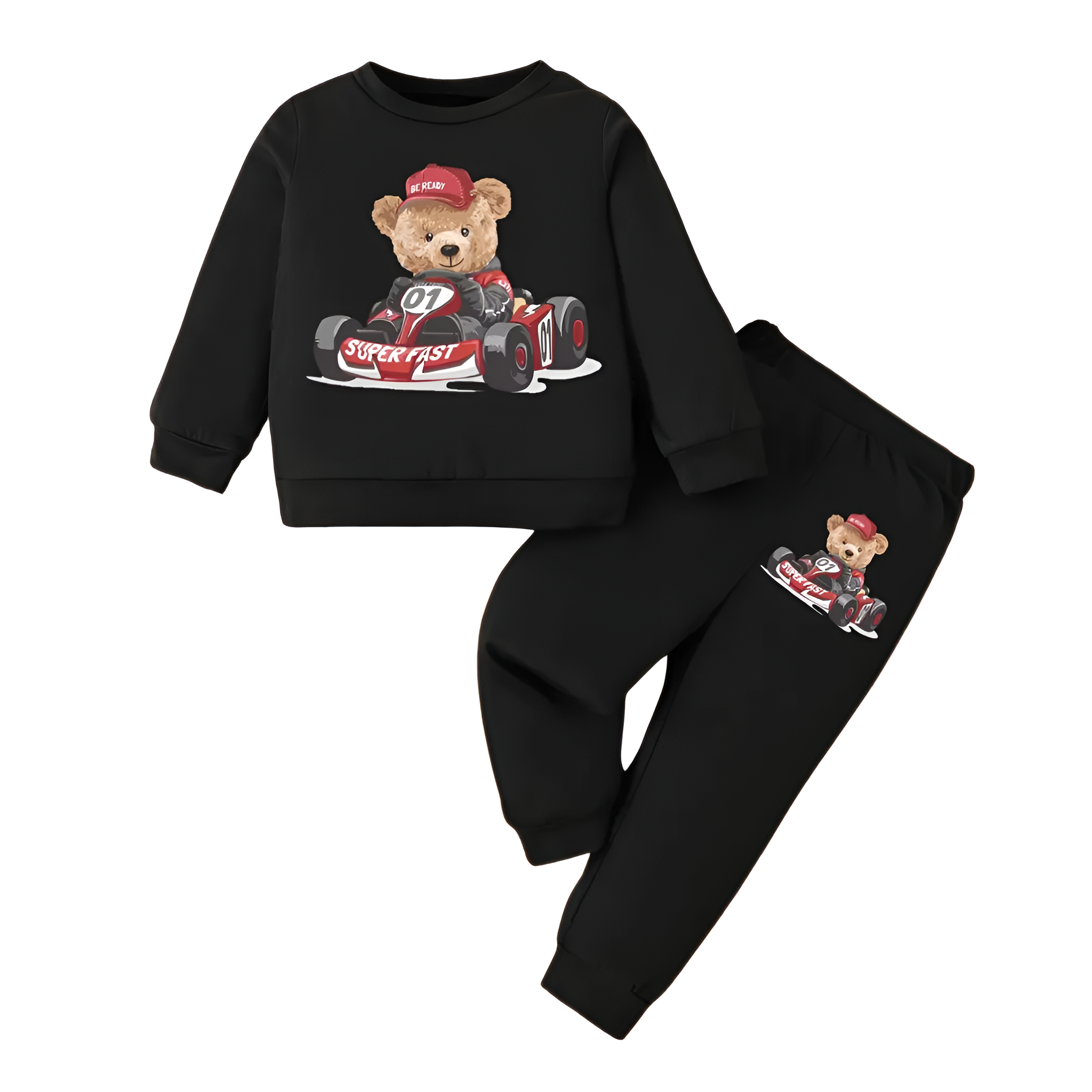 Spring And Autumn Style Round Neck Cartoon Print Set