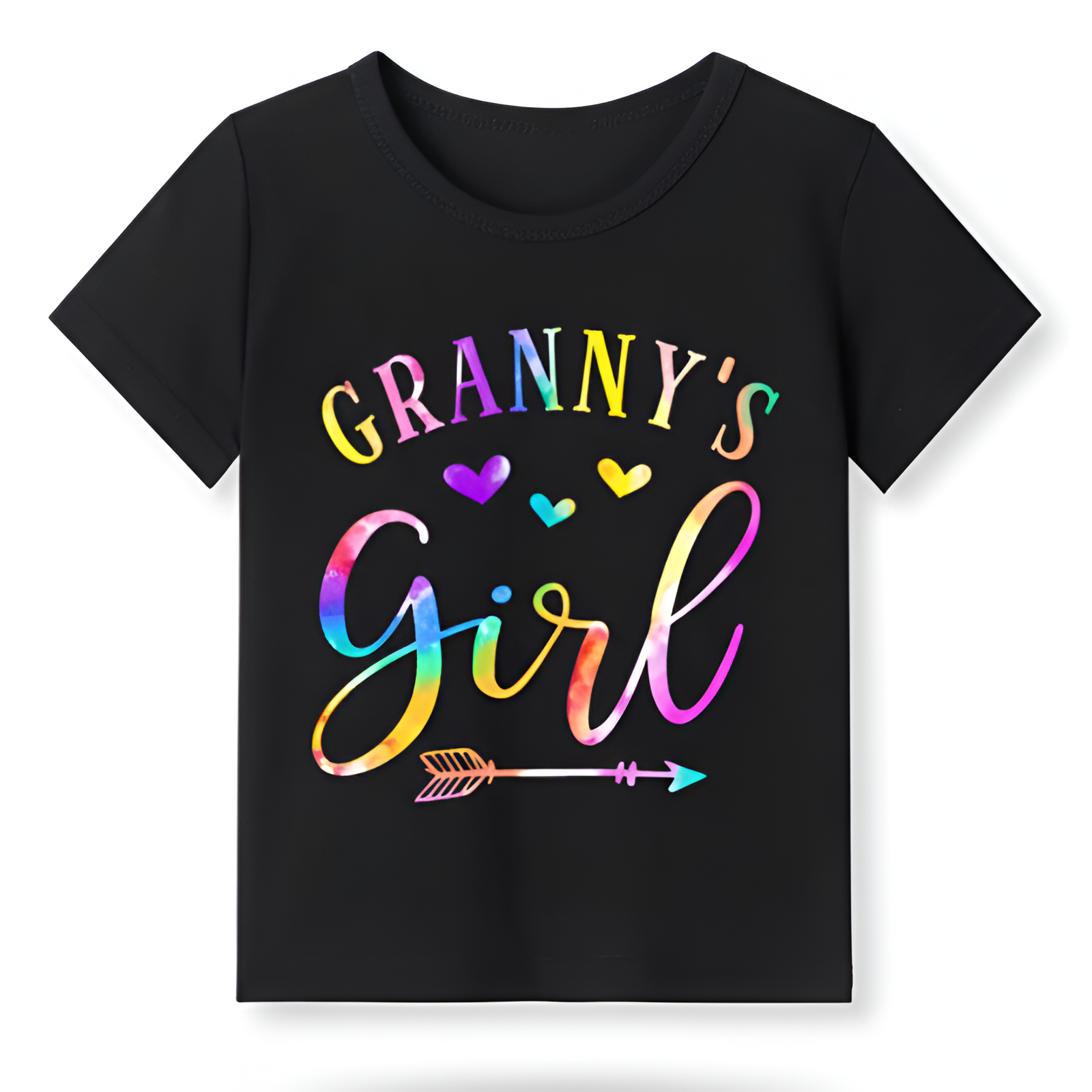 Grannys Girl Multicolor Print Summer Short Sleeve Tee