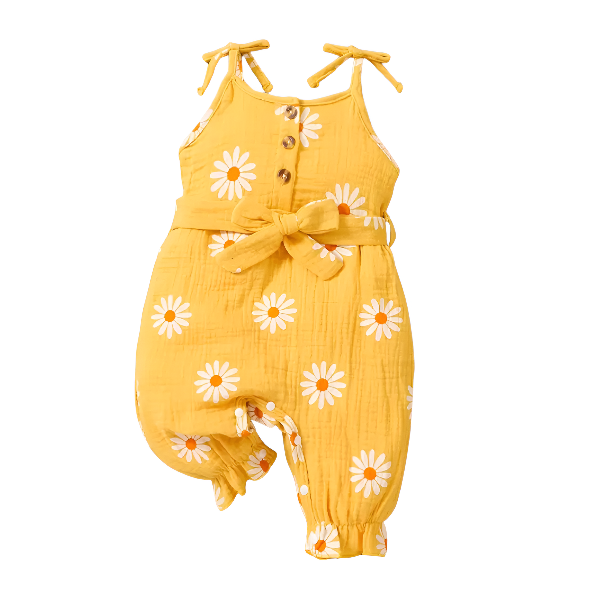 Floral Graphic Muslin Romper For Summer