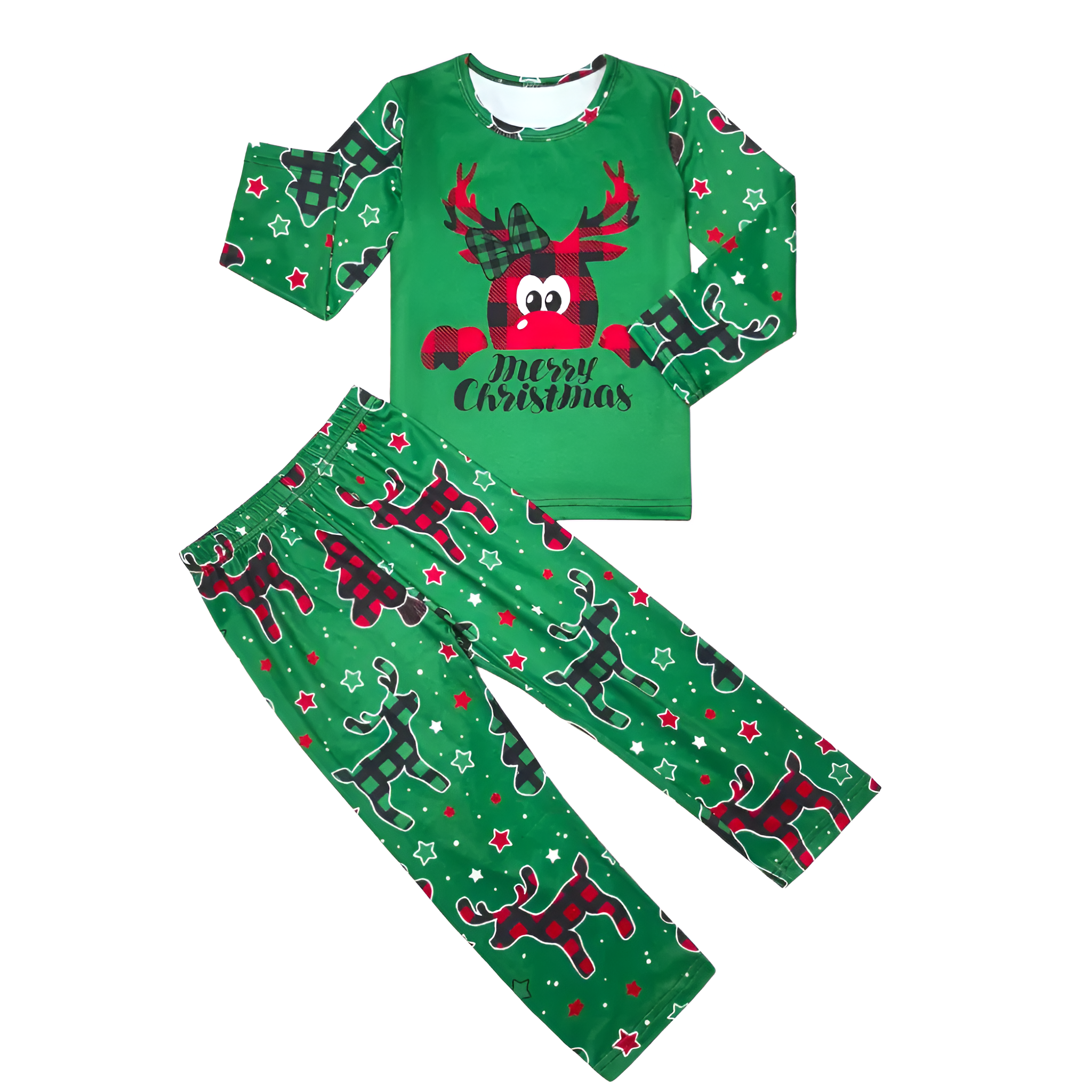 Christmas Reindeer Pattern Soft Comfortable Casual Long Sleeve Set