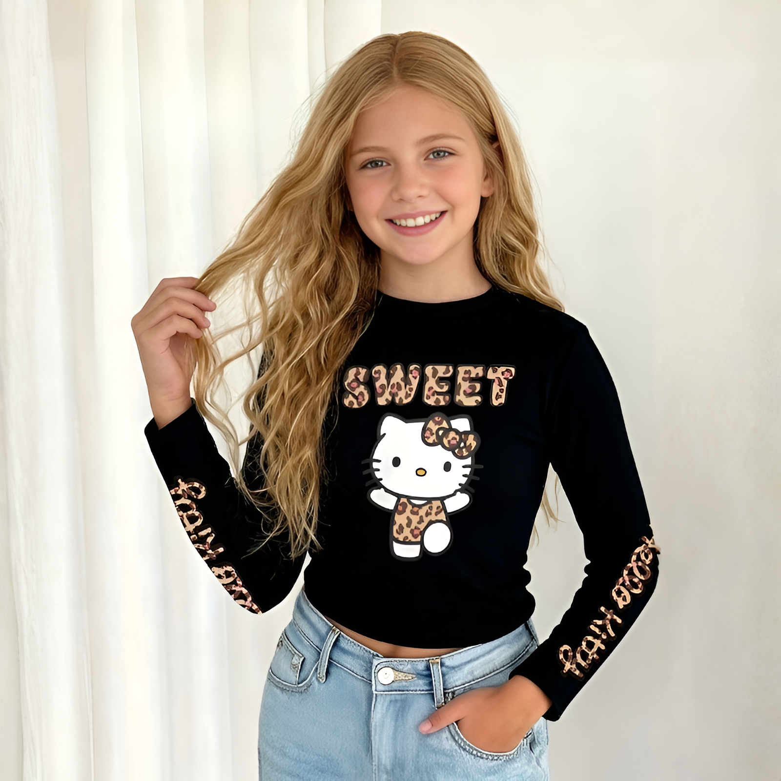 Sanrio Hello Kitty Long Sleeve T Shirt For Girls