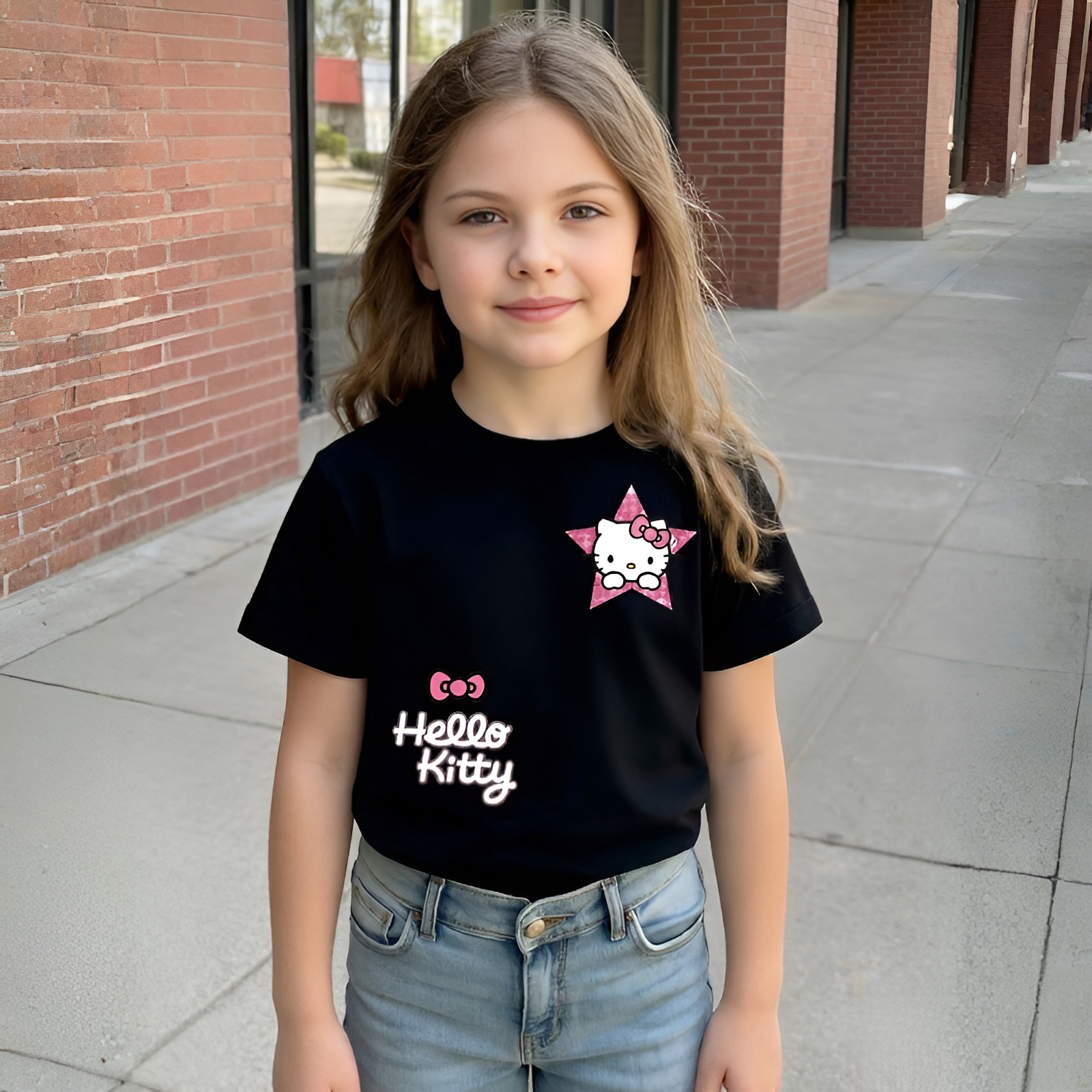 Hello Kitty Mesh Short Sleeve T Shirt