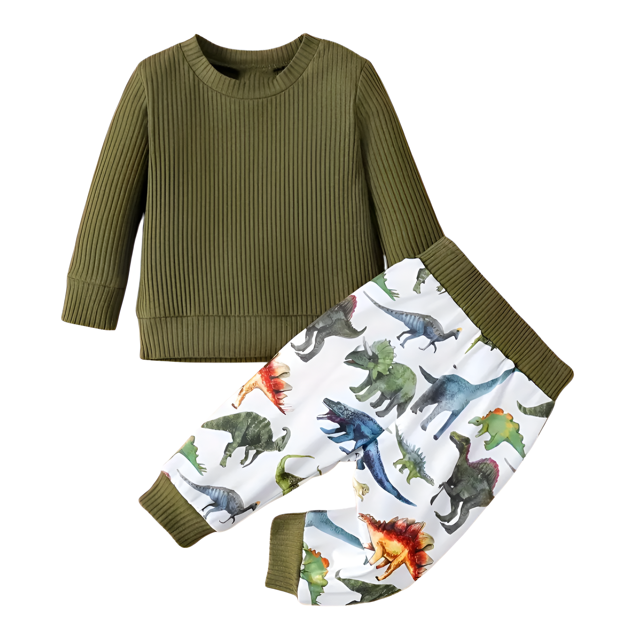 Spring And Autumn Baby Boy Round Neck Ribbed Cotton Hoodie