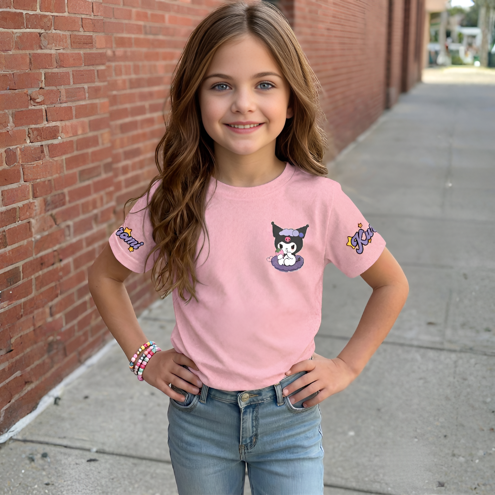 Kuromi Double Sided Fun Printed Short Sleeved T Shirt