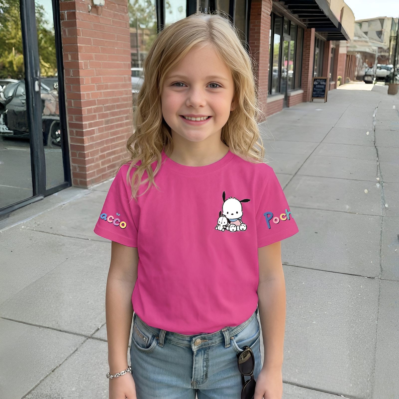 Pochacco Printed Short Sleeved T Shirt