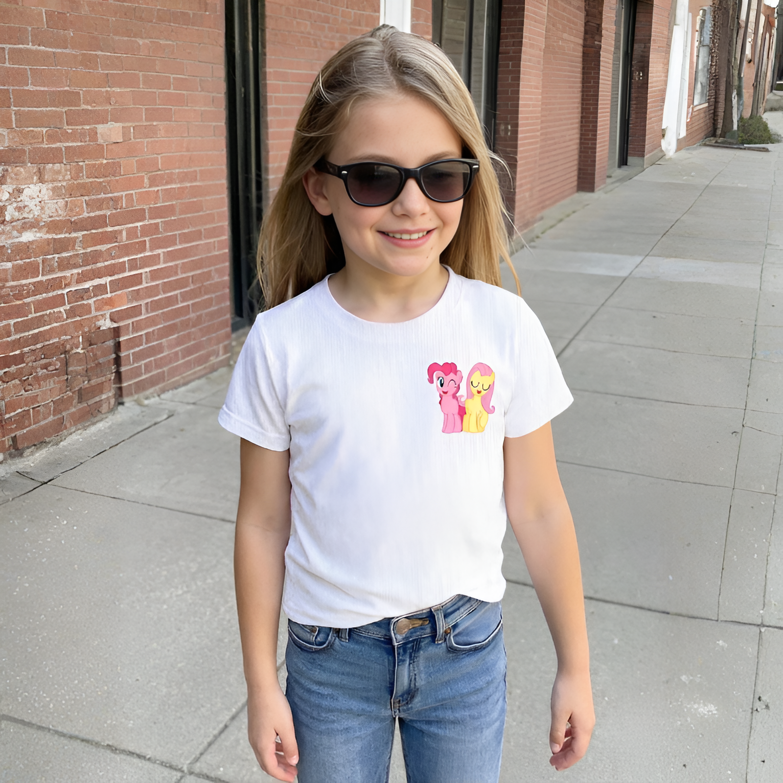 Short Sleeve T Shirt Featuring With Double Sided Pochacco Print For Girls