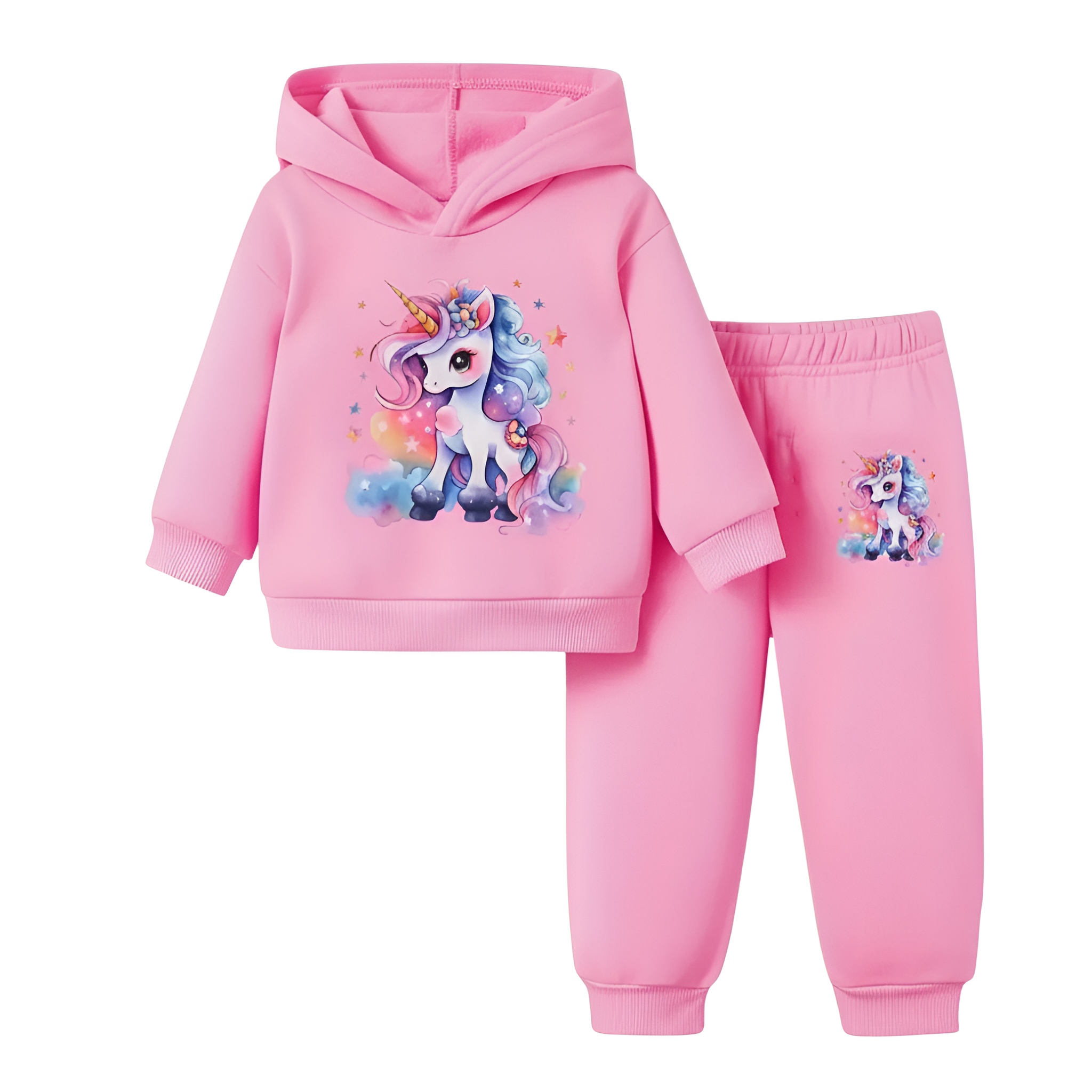 Spring And Autumn Style Baby Girl Cartoon Printed Fleece Hooded Sweatshirt