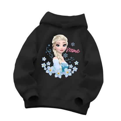 Princess Elsa Printed Girls Casual Hoodie