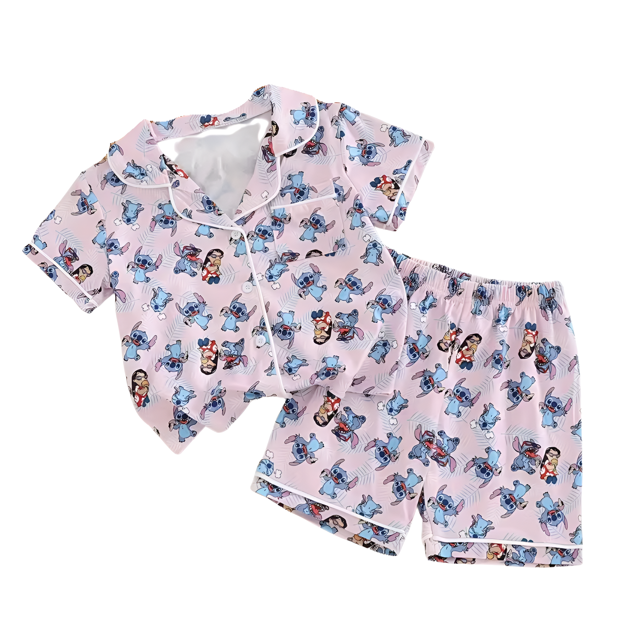Character Print Kids Button Pajama Set