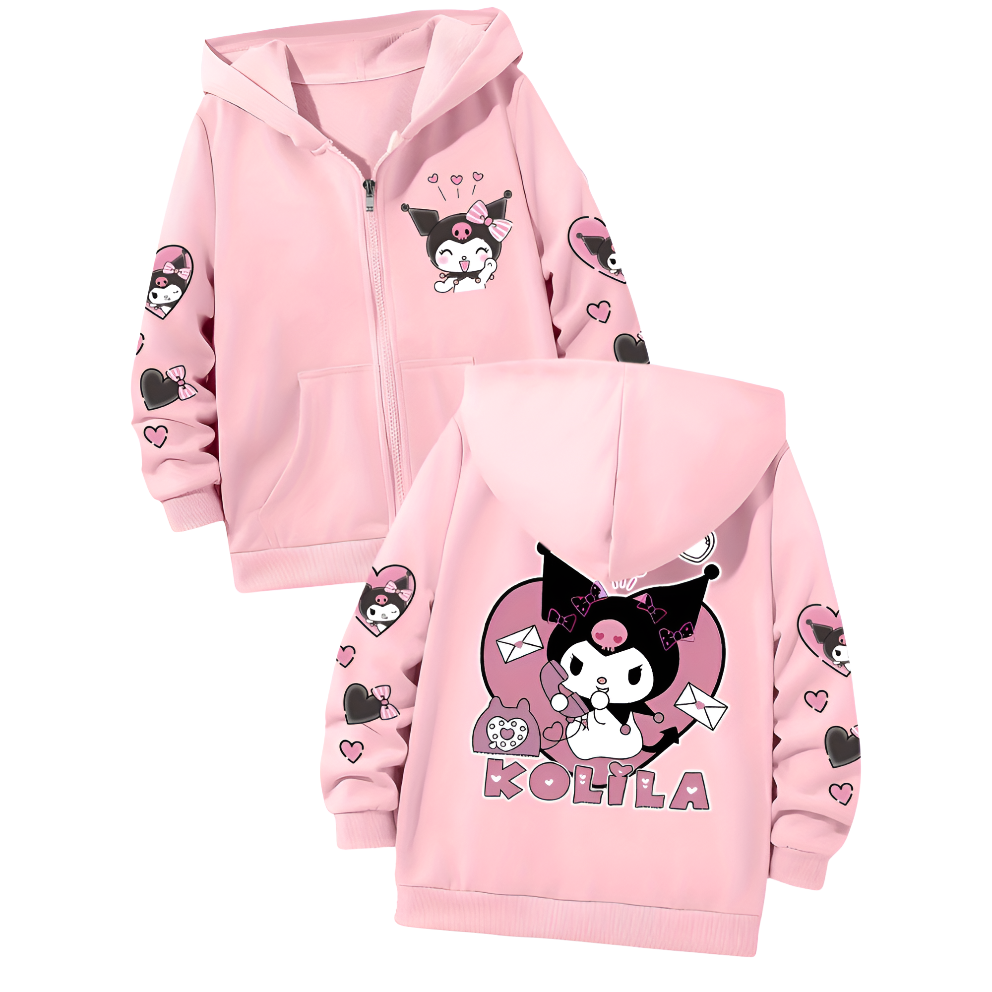 Modern Pony Character Zip Up Kids Hoodie