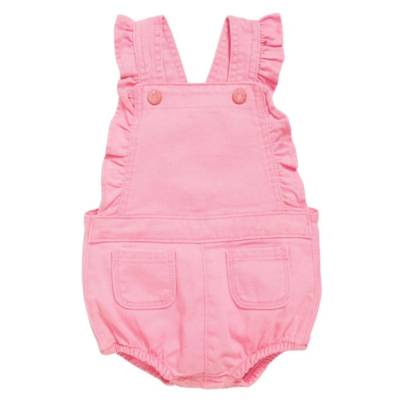 Ruffle Strap Overall Romper