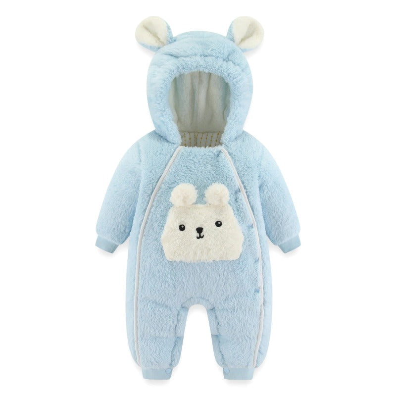 Newborn Baby And Boy Girl Winter Hooded Romper-Children Cloth Shop
