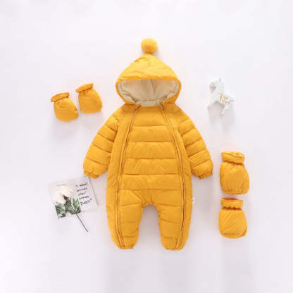 Newborn Baby Boy Girl Winter Hooded Romper-Children Cloth Shop