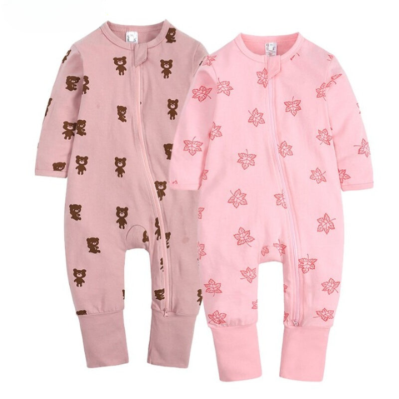 2Pcs Baby Girl Zipper Jumpsuit Cotton Rompers-Children Cloth Shop