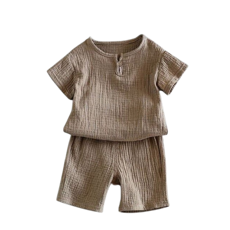 The Simple Linen T-Shirt Set-Children Cloth Shop