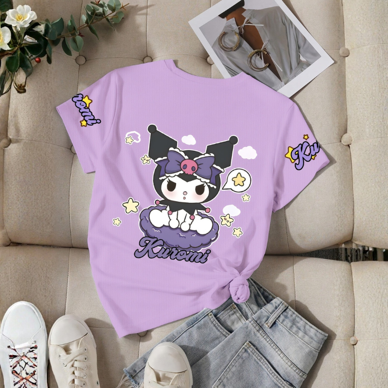 Kuromi Double Sided Fun Printed Short Sleeved T Shirt