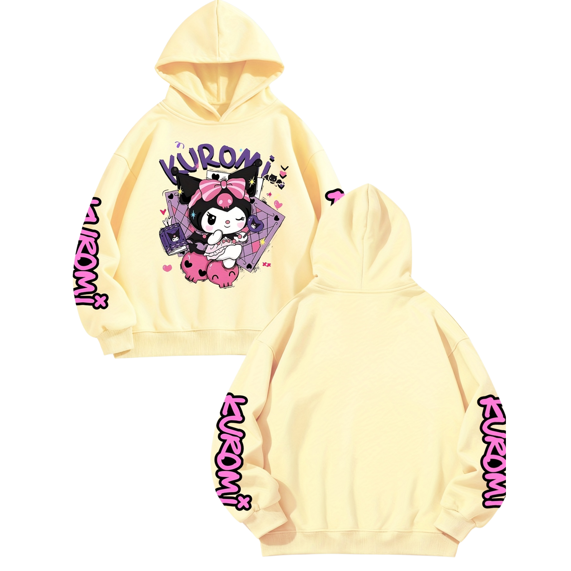 Kuromi Cartoon Print Hoodie For Kids Casual Winter Wear