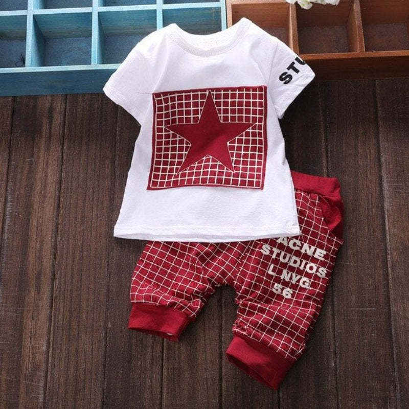 Star Print Children's Summer Suit-Children Cloth Shop