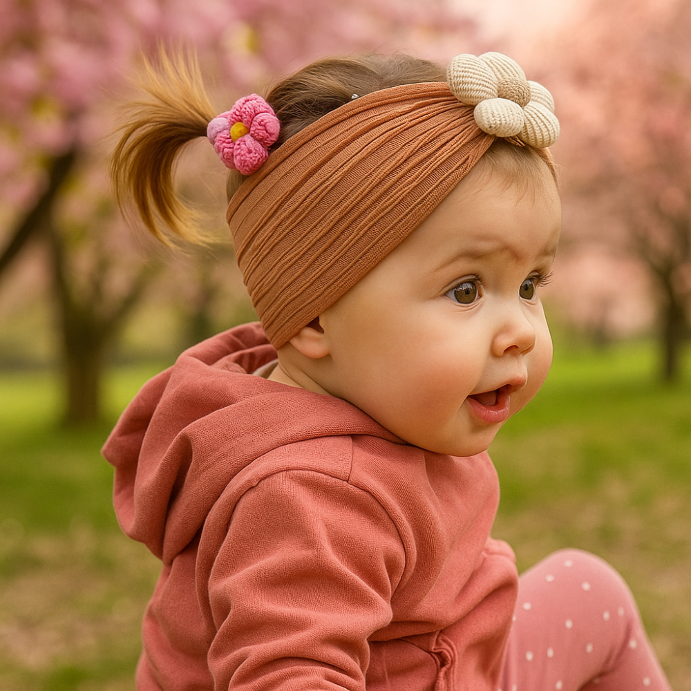 Baby Flower Soft Headbands For Baby Girls Pack Of 3