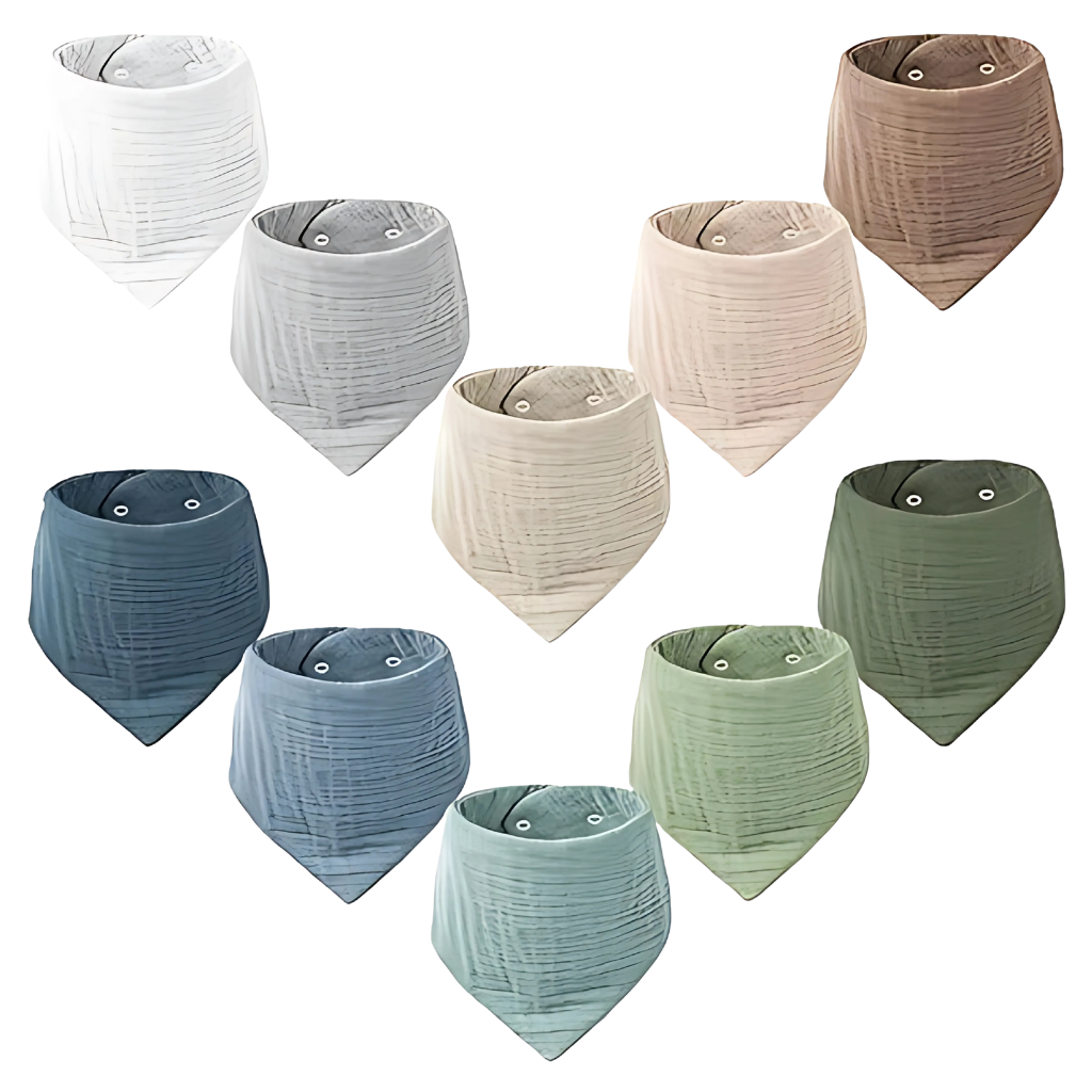 10 Pack Baby Bandana Drool Bibs 100% Cotton For Unisex Boys And Girls