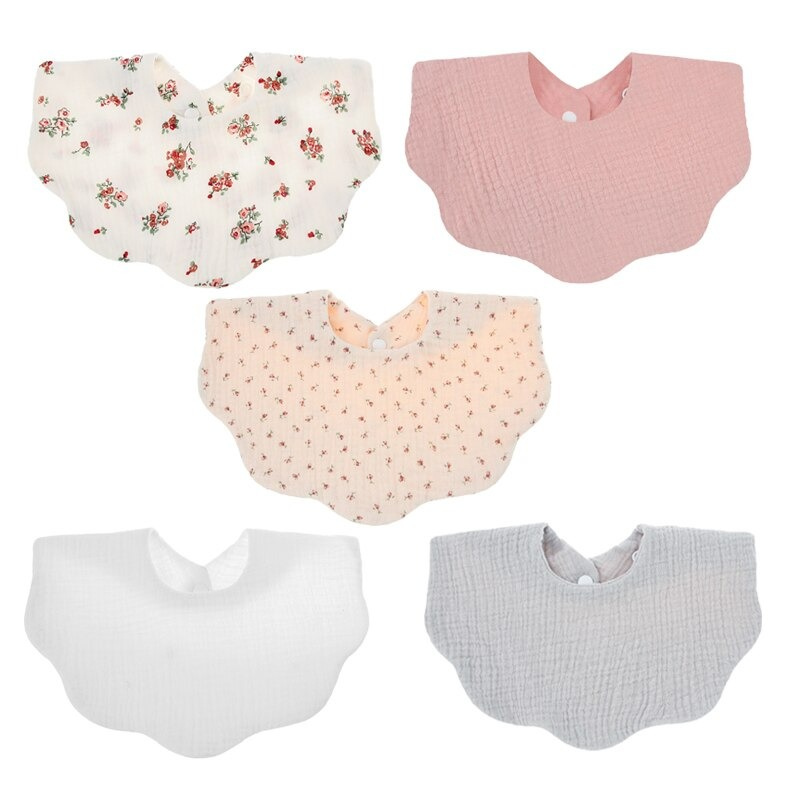 5Pcs Pure Cotton Baby Feeding Bibs Set-Children Cloth Shop