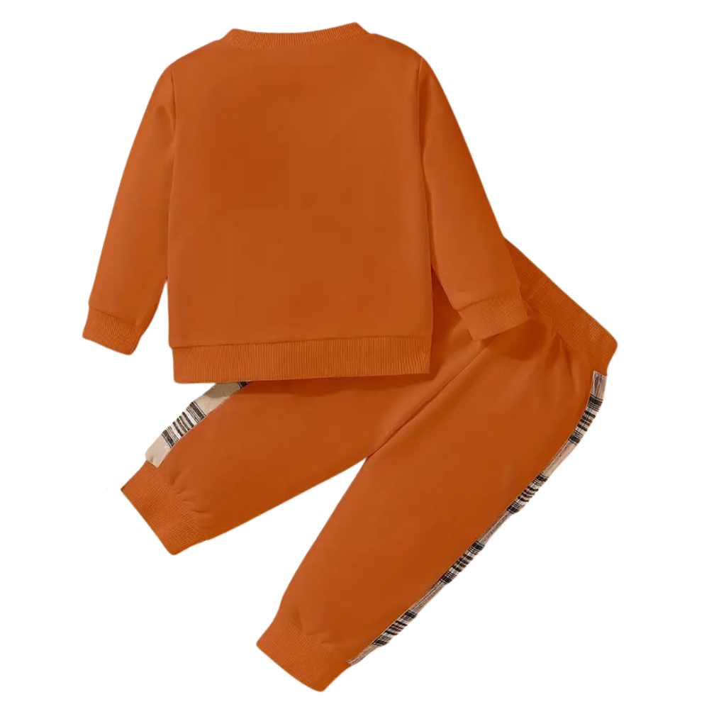 Bear Embroidery Toddler Two Piece Outfit Set