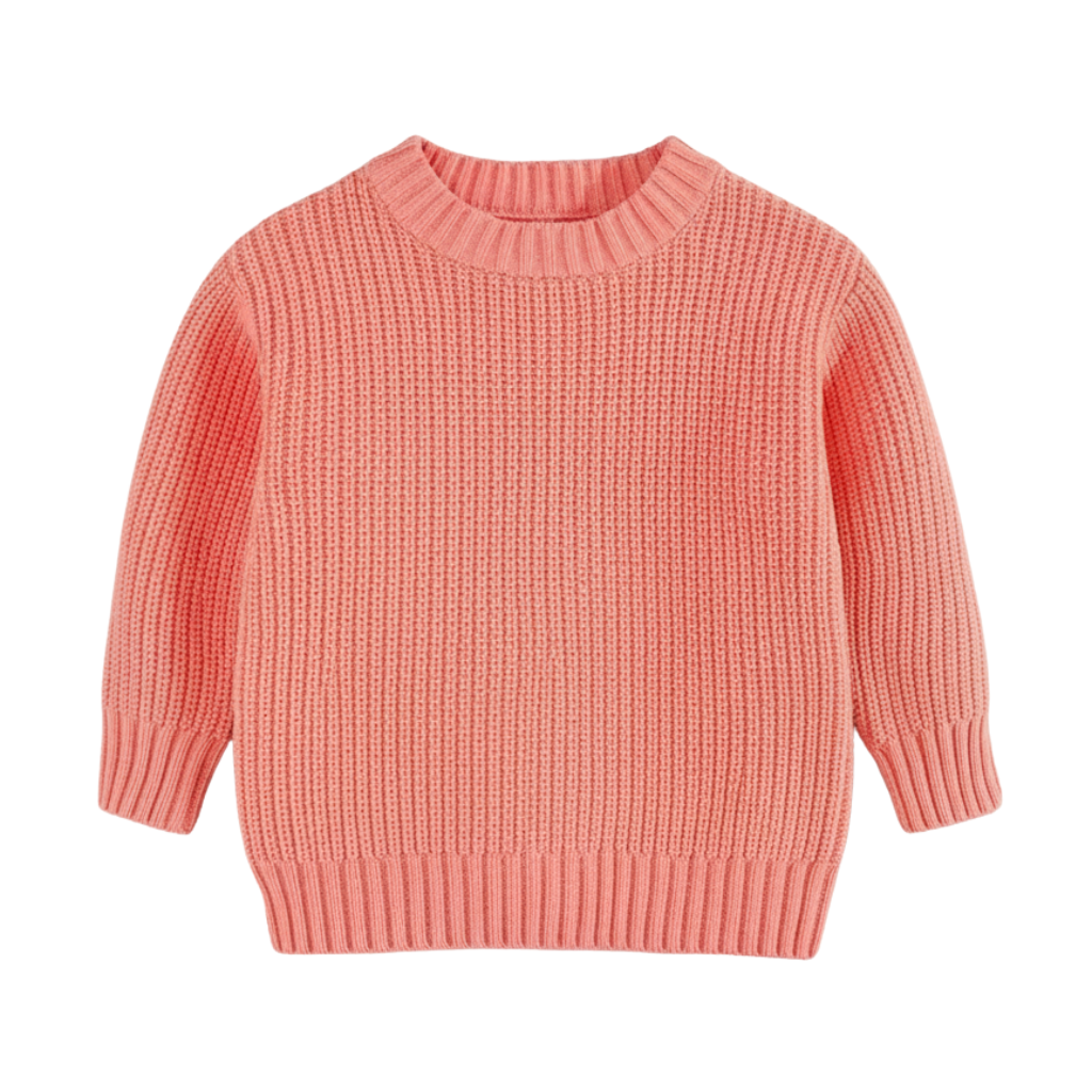 Long Sleeve Cable Knit Pullover For Baby With Button Closure