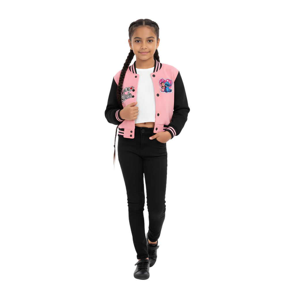 Casual Design Baseball Jacket For Girls