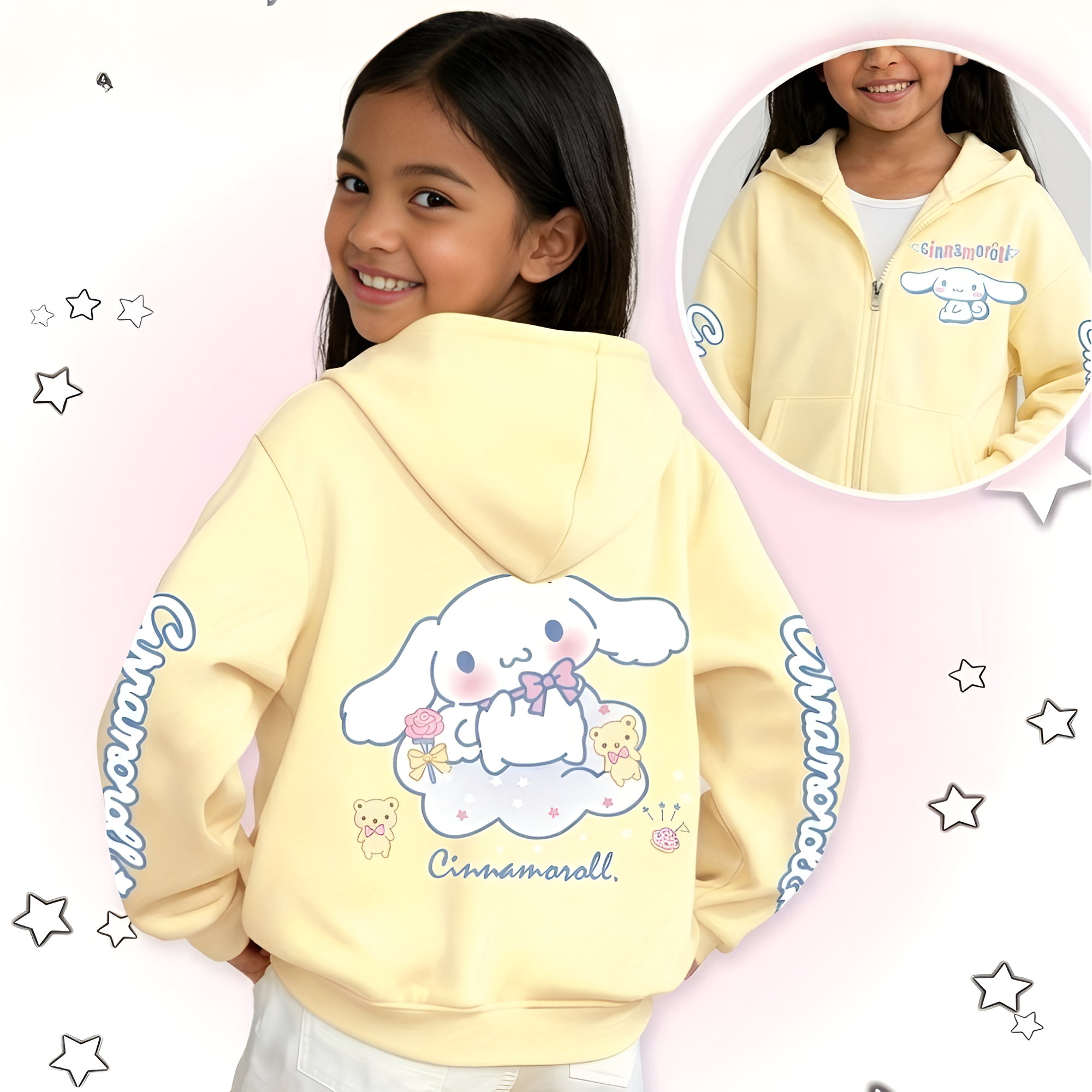 Zippered Hooded Jacket Sweatshirt With Pockets