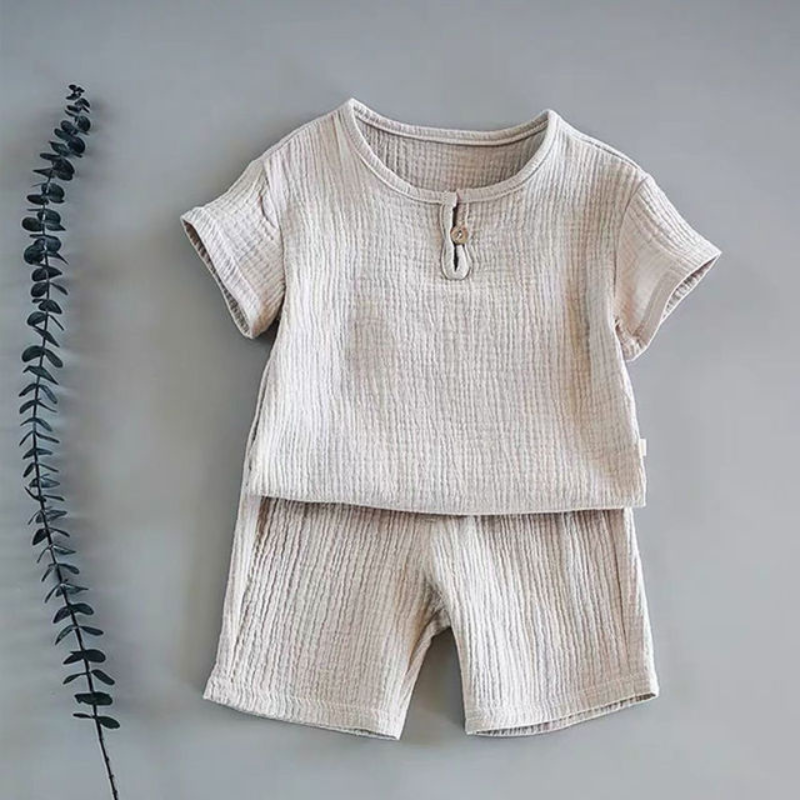 The Simple Linen T-Shirt Set-Children Cloth Shop
