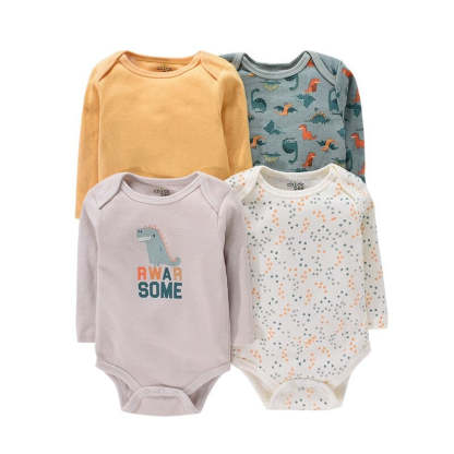 4Pc Newborn Baby Long Sleeve Jumpsuits-Children Cloth Shop