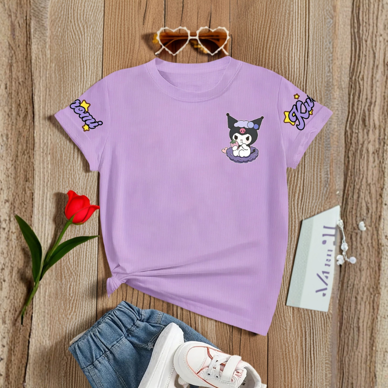 Kuromi Double Sided Fun Printed Short Sleeved T Shirt