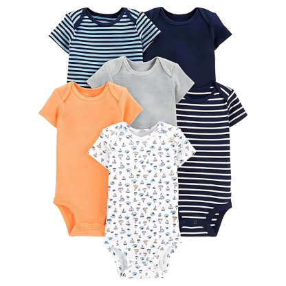 Boys And Toddler 6 Pack Sleeveless Bodysuit Set