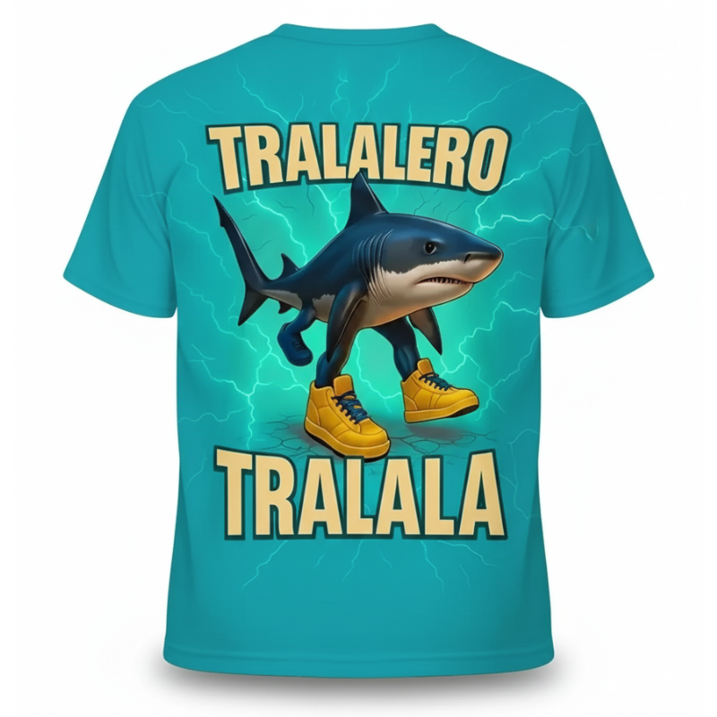 Casual Tralalero Shark Graphic T Shirt For Boys
