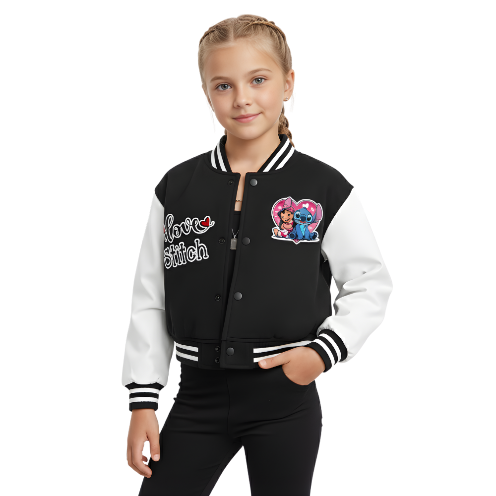 Casual Design Baseball Jacket For Girls