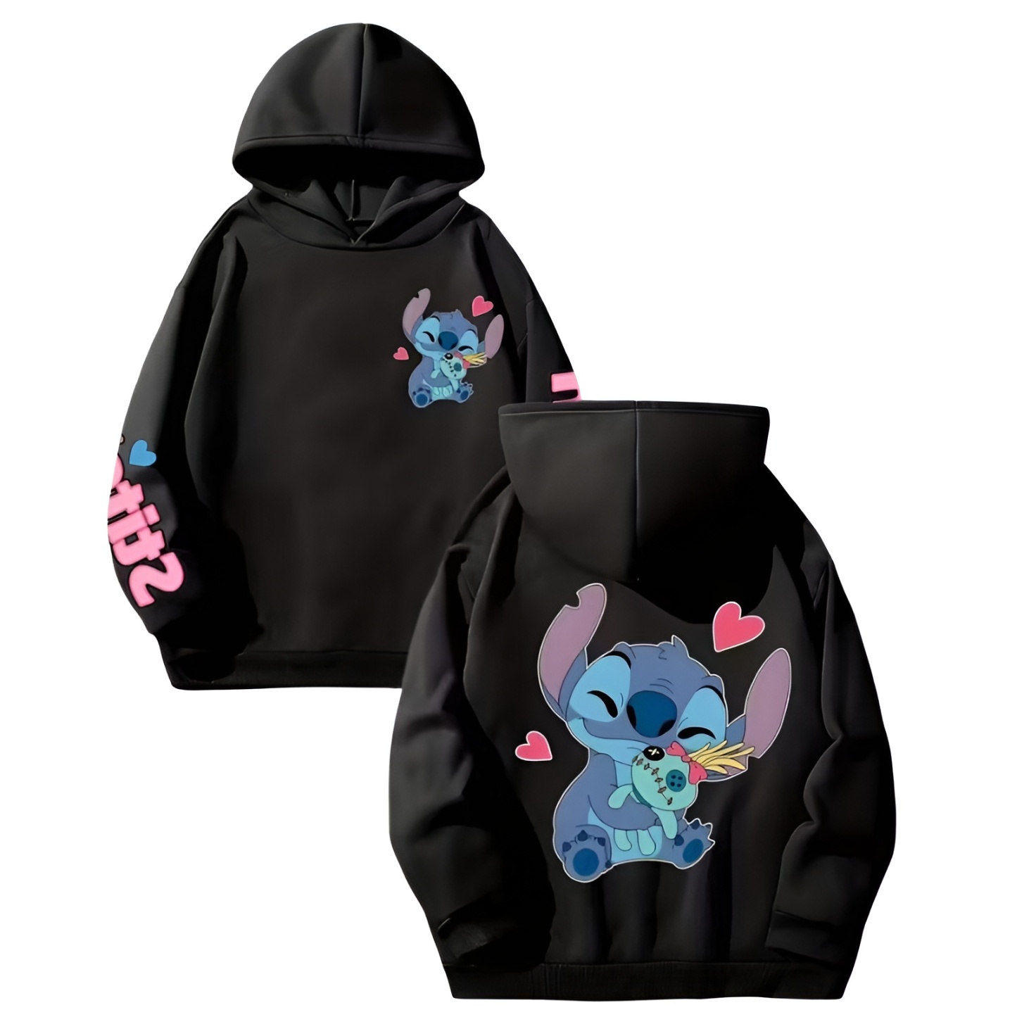Stitch Double Sided Printing Hoodies for Girls and Boys