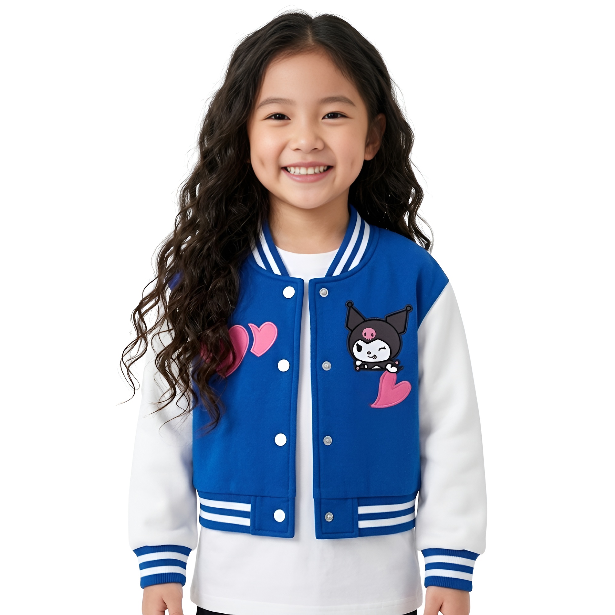 Stylish Kuromi Themed Baseball Jacket For Girls 