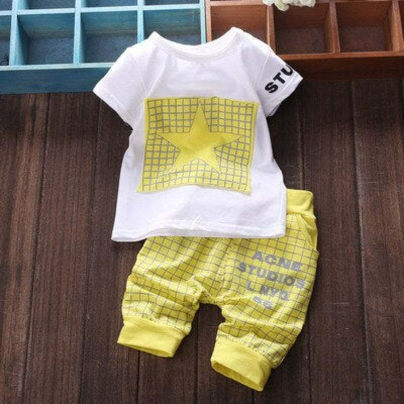 Star Print Children's Summer Suit-Children Cloth Shop