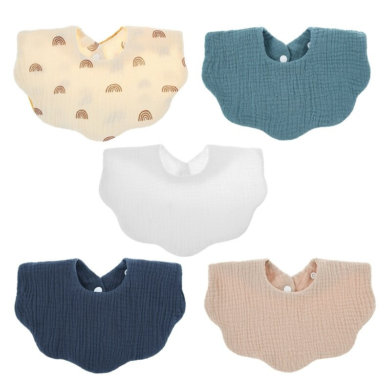 5Pcs Pure Cotton Baby Feeding Bibs Set-Children Cloth Shop