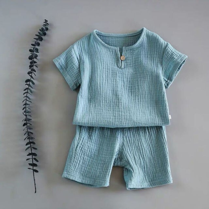 The Simple Linen T-Shirt Set-Children Cloth Shop