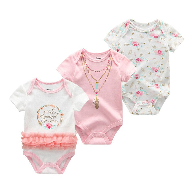 3Pcs Newborn Girl Clothes Bodysuits-Children Cloth Shop
