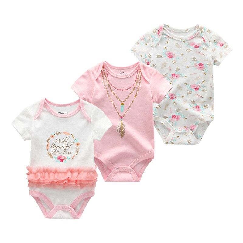 3Pcs Newborn Girl Clothes Bodysuits-Children Cloth Shop