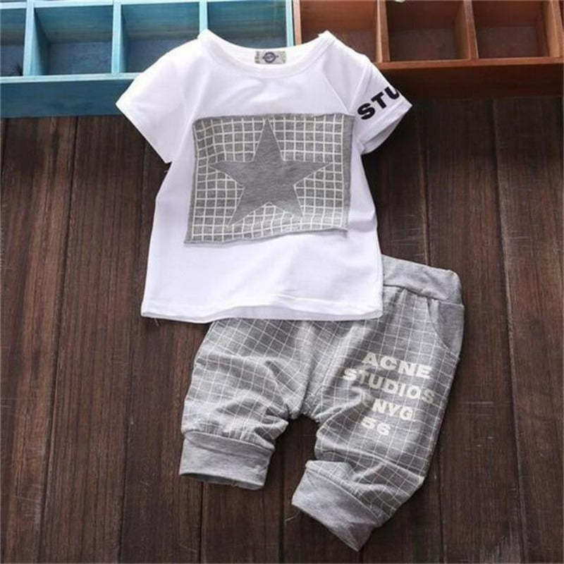 Star Print Children's Summer Suit-Children Cloth Shop