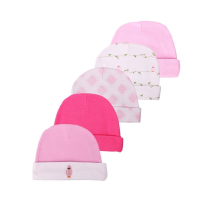 5Pcs Of Newborn Baby Pure Cotton Hats-Children Cloth Shop