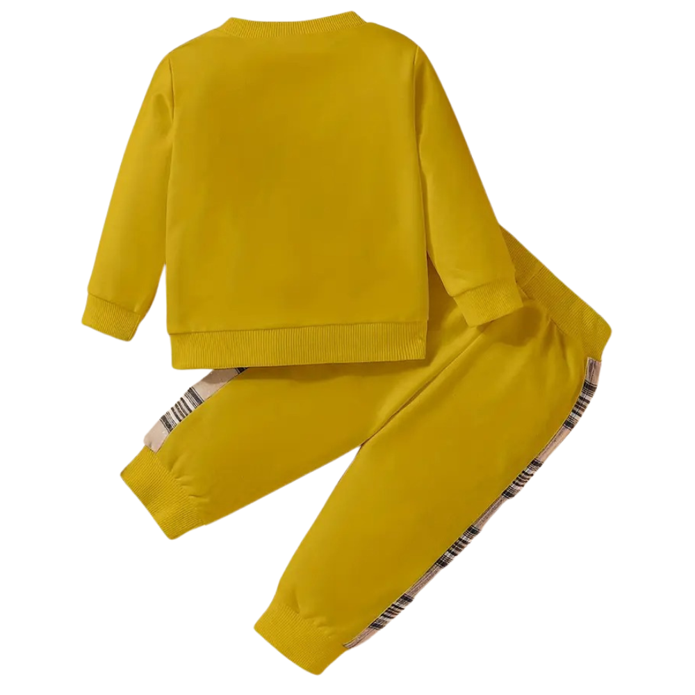 Bear Embroidery Toddler Two Piece Outfit Set