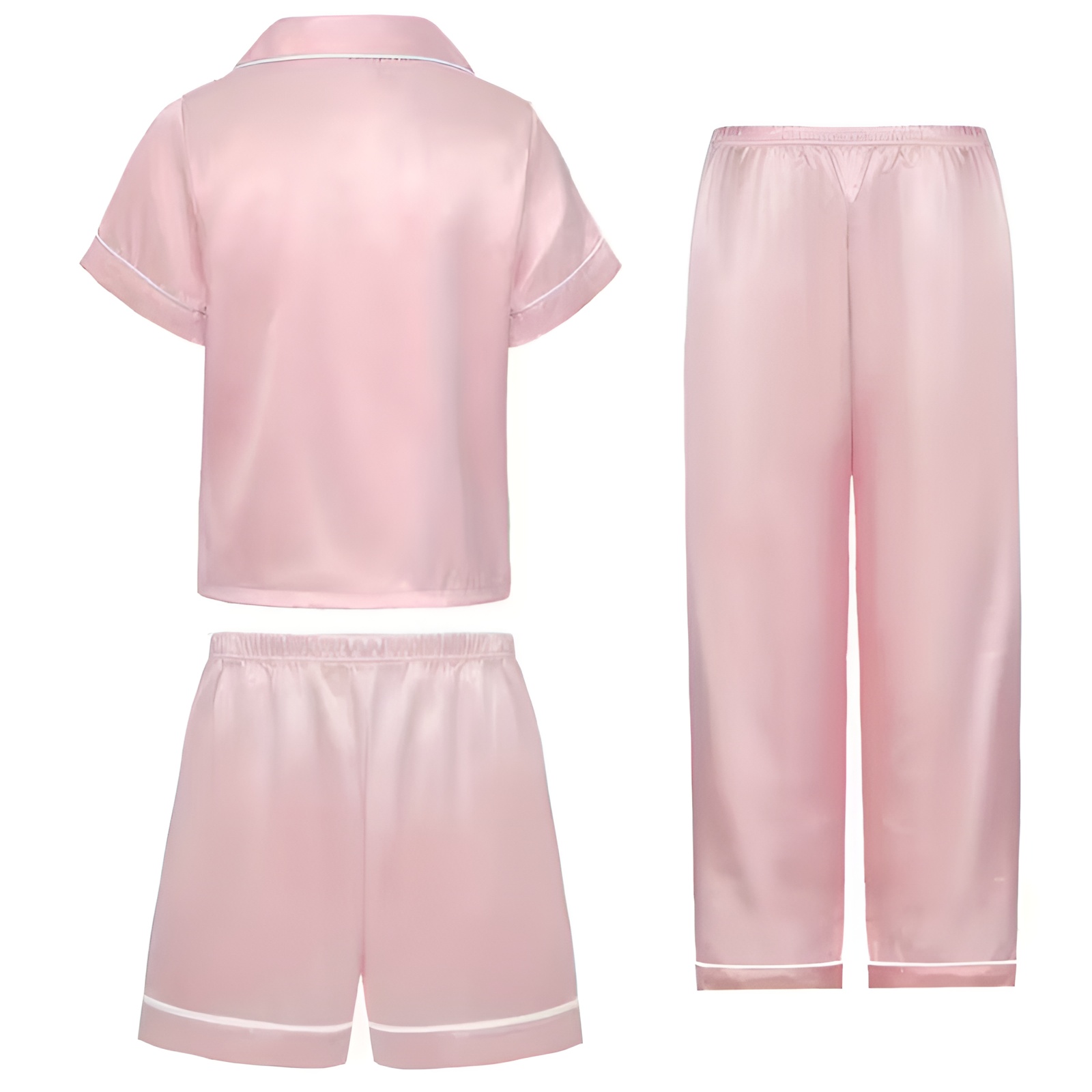 Autumn Satin Short Sleeve Pajama Set
