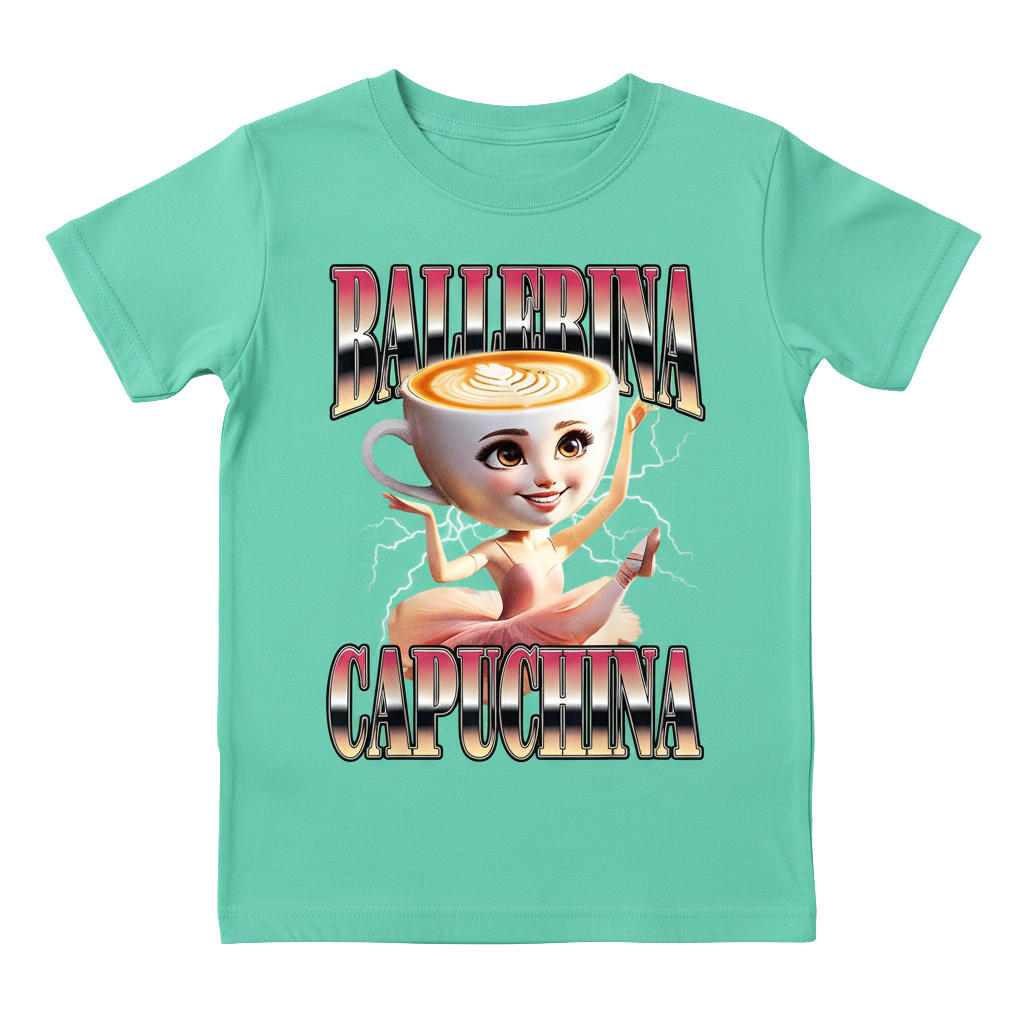 Graphic Print with Ballet Dancer And Cupcake Design Short Sleeve T-Shirt