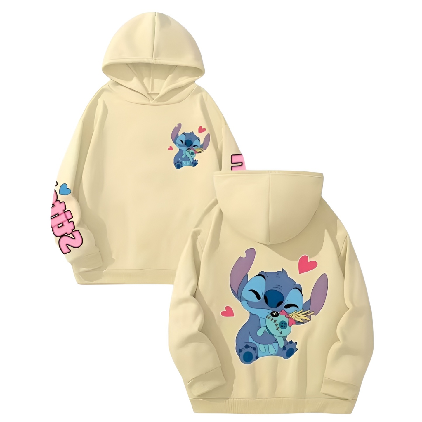 Stitch Double Sided Printing Hoodies for Girls and Boys