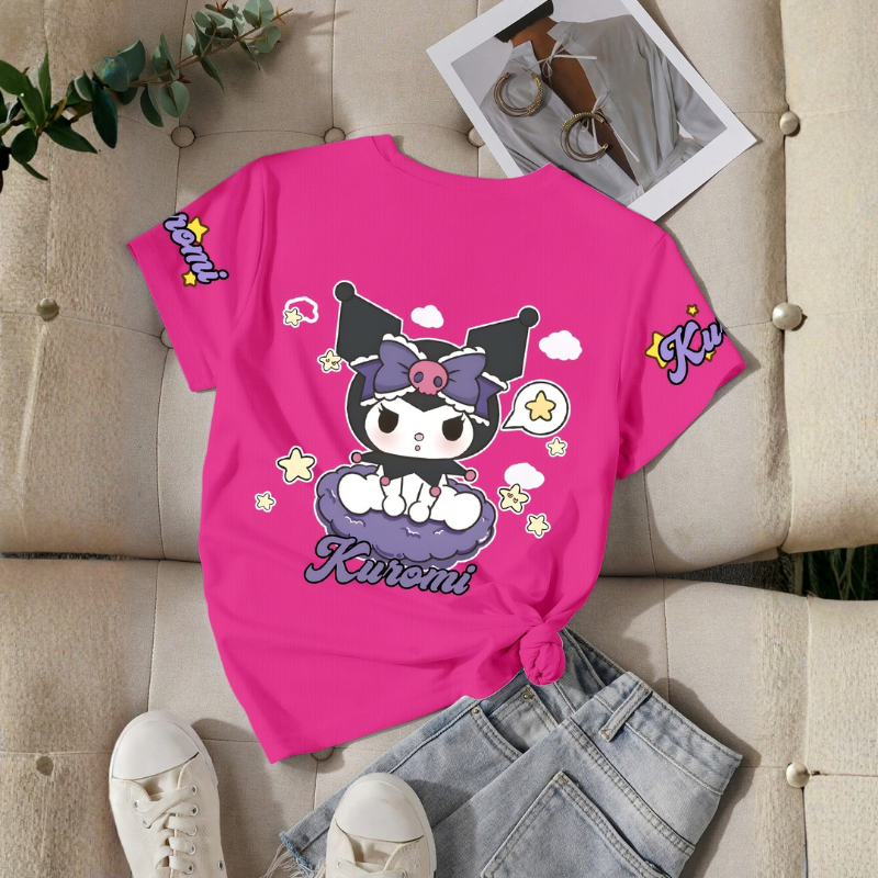 Kuromi Double Sided Fun Printed Short Sleeved T Shirt